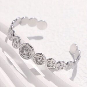 stainless steel round bangle cuff bracelet